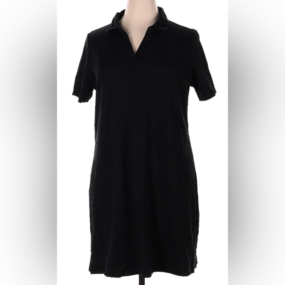 Perfect Isaac Mizrahi black Pima cotton polo dress